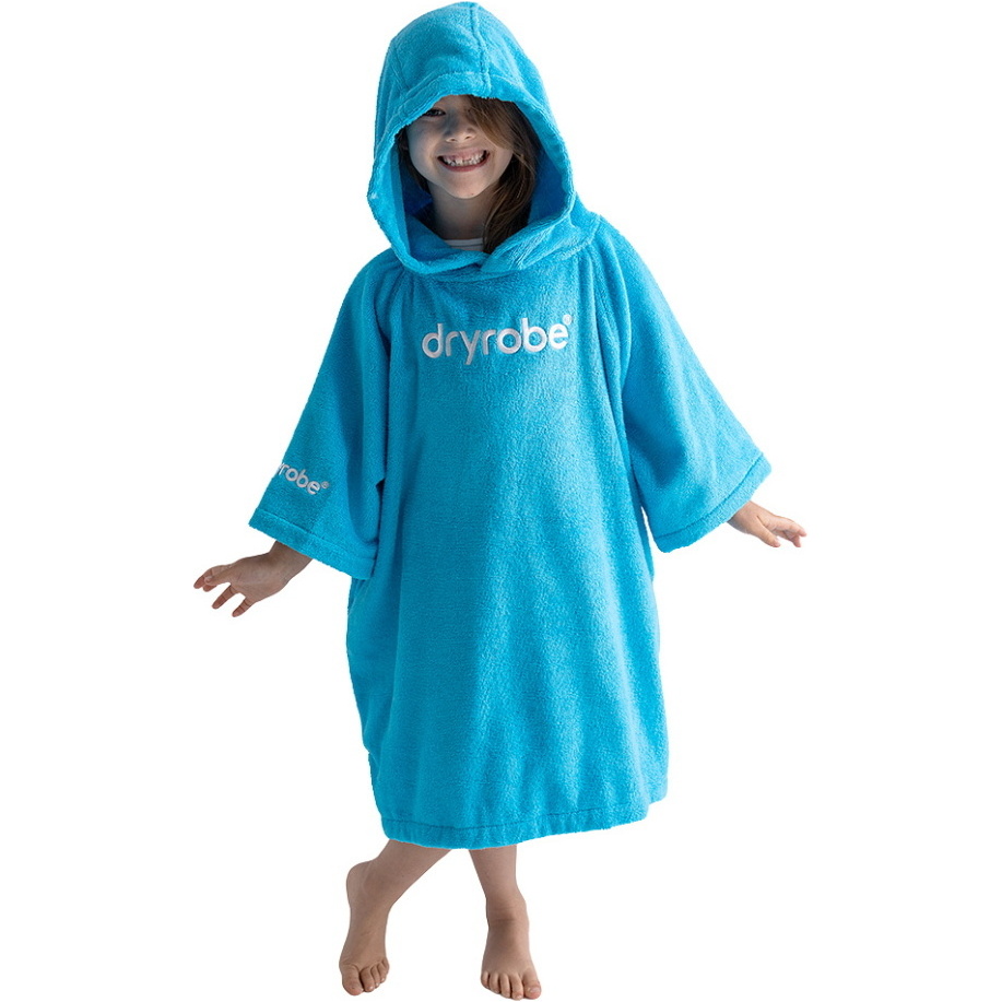 2026 Dryrobe Junior Organic Towel Robe ORGANICJTCRBL - Blue
